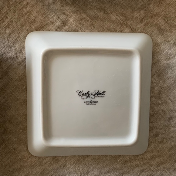 Corby Hall Costa Verde White Porcelain Square Tapas Plates – Set of 8 - Picture 2 of 4